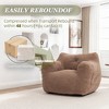 MOONMISS Teddy Fabric Bean Bag Sofa Chair with Armrests Stuffed High-Density Foam in Living Room,Bedroom Reading - 2 of 4