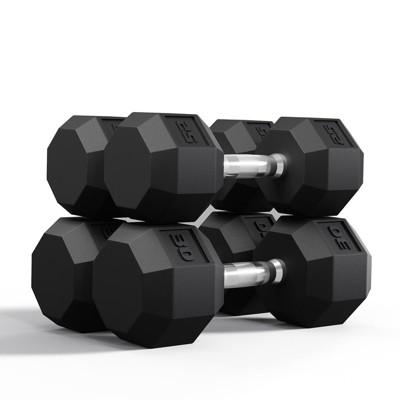 PVC Encased HEX Dumbbell Set of 2, Exercises & Fitness Free Weights Dumbbells Set for Women & Men, Hand Weight for Strength Training