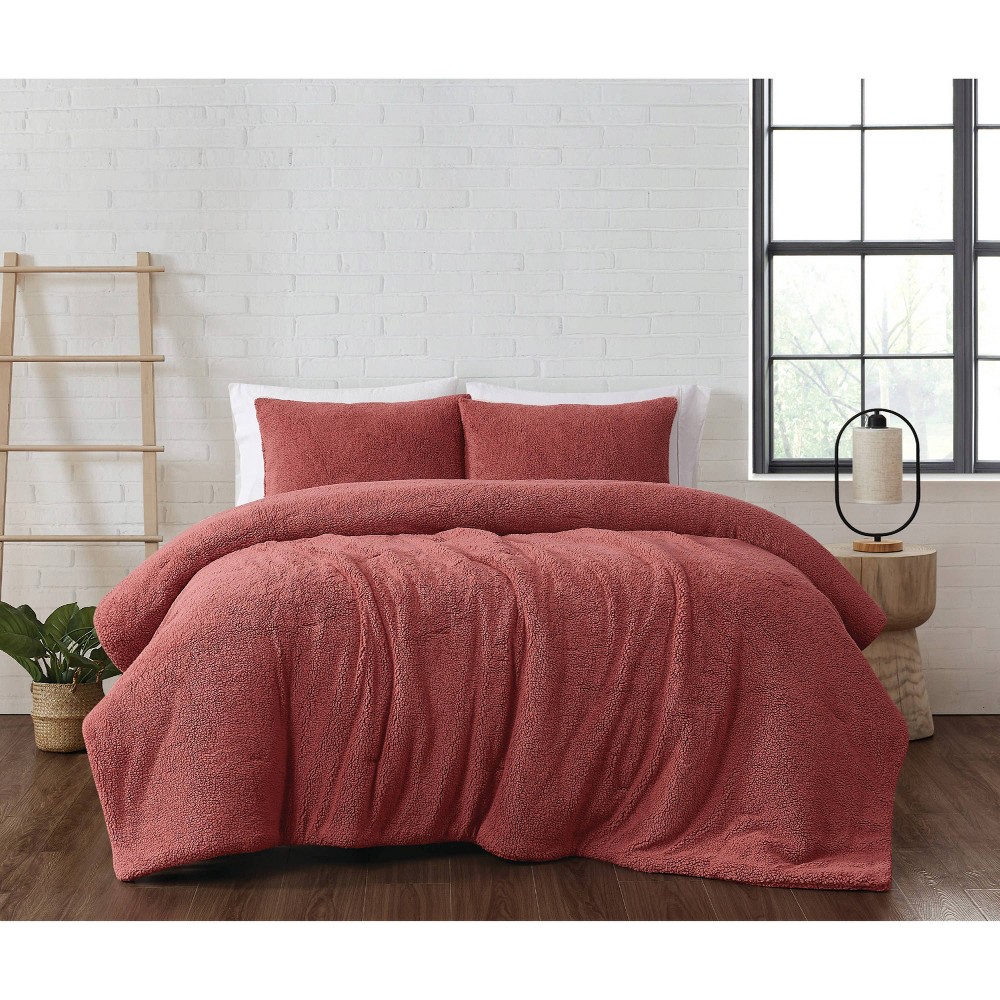 Photos - Duvet Brooklyn Loom 3pc King Marshmallow Comforter Set Dusty Rose