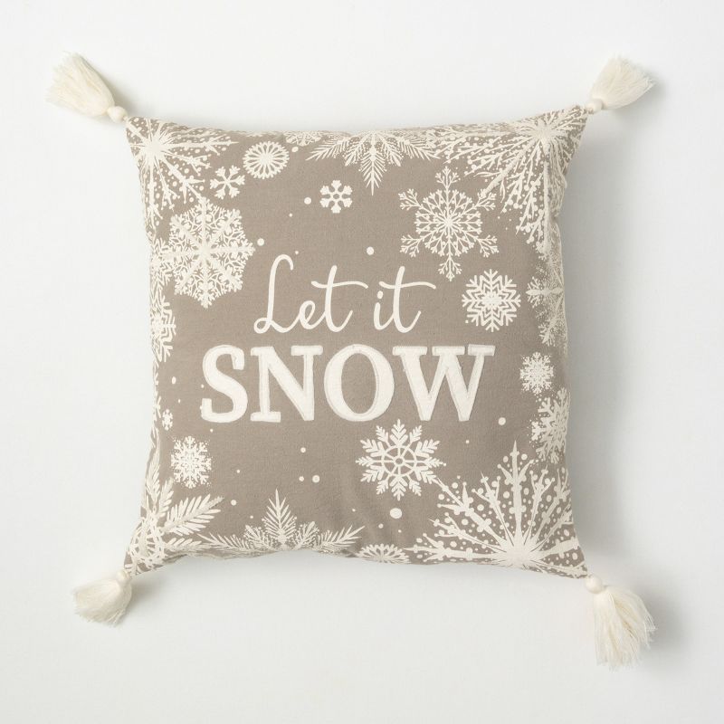 Sullivans Let It Snow Accent Decorative Pillow White 21"H, 1 of 4
