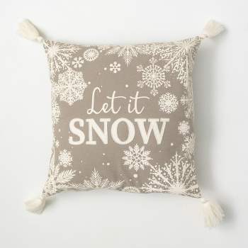 Sullivans Let It Snow Accent Decorative Pillow White 21"H