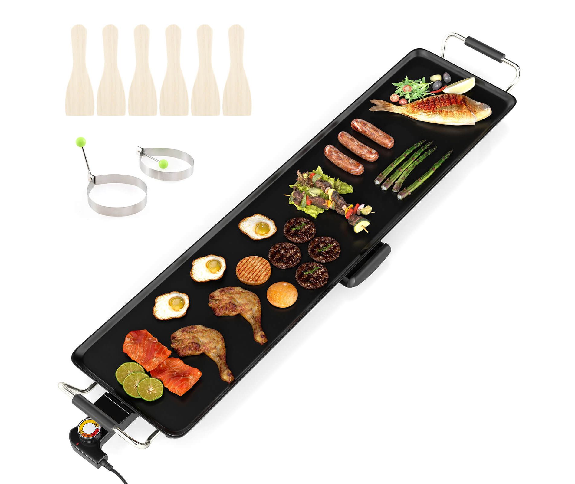 Costway 35" Extra Large Electric Griddle with 4-Level Thermostat Control and Removable Drip Tray