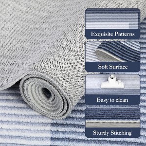 Modern Abstract Area Rug Machine Washable Rug for Living Room, Non-Slip Non Shedding Gradient Soft Carpet, Low Pile Indoor Foldable Printed Rug - 1 of 4