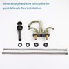 MAYEERTY Bathroom Faucet 2 Handle Brushed Gold with 360 Degree Rotating Spout Pop Up Drain Supply Hoses - 4 of 4