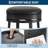 360° Swivel Bar Stool Set of 4, PU Leather Upholstered Counter Height Bar Stool w/Metal Footrests, Modern Barstool for Kitchen, Dinig Rooms, Black - 4 of 4