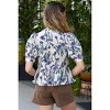 Women's Ecru Top With Irises - entro - 2 of 4