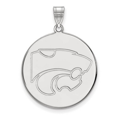 Black Bow Jewelry 14k White Gold Kansas State Wildcats NCAA Extra Large Pendant