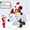 Costway 7 FT Tall Inflatable Polar Bear with Penguin Gift Bags & Gift Box Shaking Head - 3 of 4