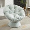 FONTOI Oversized Swivel Accent Chair, Swivel Barrel Chair, Upholstered Wingback Chair for Bedroom Living Room, Blue, 33"*31.5"*37" - 2 of 4