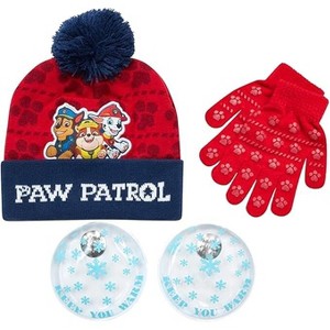 Nicklelodeon Paw Patrol Boy's Winter Hat and Gloves Set Size Age 4-7, Paw Patrol Red Glove with Handwarmers - 1 of 4