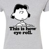 Women's - Peanuts - Lucy This Is How Eye Roll Juniors Fitted Graphic T-Shirt - 2 of 4