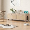 GlasFlength Decorative Storage Cabinet, Modern Shelved Cabinet for Living and Dining Rooms, Ideal for Pet Friendly Spaces, Beige, 57.9"*19.7"*19.7" - 4 of 4