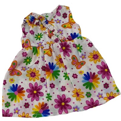 Doll Clothes Superstore Bright Flower Dress With Ruffle Trim Fits 18 Inch Girl Dolls