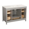 Vanity Sink Combo Mid-Century Bathroom Sink Cabinet Freestanding Single Bathroom Vanities With Marble Countertop - 4 of 4