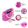 Disney Minnie Mouse Character Applique Purple 6.3” Mini Faux Fur Tote - 2 of 4