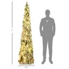 NAYSAYE 7ft Pencil Snow Flocked Artificial Christmas Tree Downswept Branches for Home Holiday Decoration, Green, 30.3"*30.3"*82.8" - 3 of 4