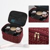 Unique Bargains Plaid Pattern Makeup Bag Cosmetic Travel Bag Woolen Large Makeup Bag for Women 1 Pc - 2 of 4