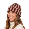 Anna-Kaci Knit Beanie with Colorblock Stripes and Folded Cuff Winter Hat - 2 of 3