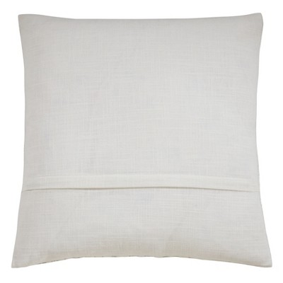 Distressed Metallic Foil Design Silver Cotton Poly Throw Pillow