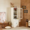 Okak Modern Display Buffet Cabinet with Glass Doors & Adjustable Shelves, Bookshelves Pantry Cabinet for Kitchen/Hallways/Living Room - 4 of 4
