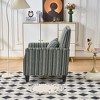 34" Cotton Linen Striped Upholstered Armchair Sofas with Nailhead Trim and Dark Brown Legs - 4 of 4