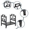 Syemin Firewood Racks and Carriers Heavy Duty Firewood Rack Casters Wood Storage Log Organizer for Indoor Outdoor, Black, 18"*13"*17" - 3 of 4