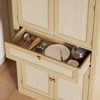 Rattan Woven Particle Board Cabinet - Handmade Rattan Cabinet, Durable Particle Board, Solid Wood Base, Adjustable Door Shelves, Rustic Pantry Cabinet - 4 of 4