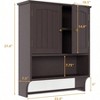 Bathroom Cabinet Wall Mount with 2 Doors Adjustable Shelf Wooden Over Toilet Storage White Modern Design Space Saving - 3 of 4