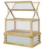 Outsunny Raised Garden Bed with Polycarbonate Greenhouse, Wooden Cold Frame Greenhouse, Garden Flower Planter Protection, 35.5"x22.5"x38.25", Natural - 4 of 4
