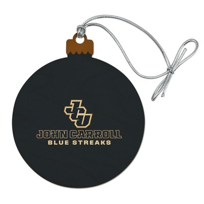 John Carroll University Blue Streaks Logo Wood Christmas Tree Holiday Ornament
