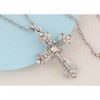 Alilang Vintage-Inspired Silvery Tone Cross Pendant Necklace with Crystal Rhinestone Accents - 2 of 4