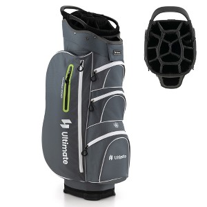 Costway Lightweight Golf Cart Bag with 15 Way Top Divider Individual Putter Well Cooler Bag Black/Green/Red - 1 of 4