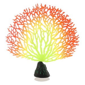 Unique Bargains Soft Silicone Glowing Aquarium Simulation Coral Orange - 1 of 4