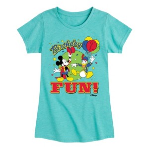 Girls' - Disney - Birthday Fitted Short Sleeve Graphic T-Shirt - 1 of 4
