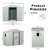 6ft x 5ft Outdoor Metal Storage Shed Lockable Sliding Doors Floor Frame Waterproof Tool Storage House, White - 4 of 4