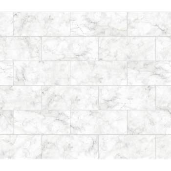 Brewster Marble Tile Peel & Stick Wallpaper White