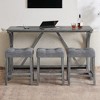 KWPZQEB Bar Table Set, 59" Rectangular Narrow Side Table with 3 Upholstered Stools & Power Outlet, Sofa Table, Coffee Bar for Living Room, Kitchen - 2 of 4