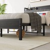 NicBex Bed Frame with Charging Station,Upholstered Bed Frame with Storage Headboard,Strong Metal Slats,No Box Spring Needed,Easy Assembly,Brown/Black - 3 of 4