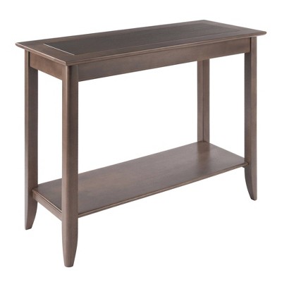 Oyster Gray Medium Wood Console Table with Storage