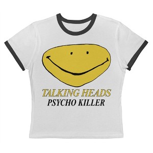 Talking Heads Women's Psycho Killer Smile Short Sleeve Graphic Cotton Retro Vintage Ranger Baby Tee - 1 of 3
