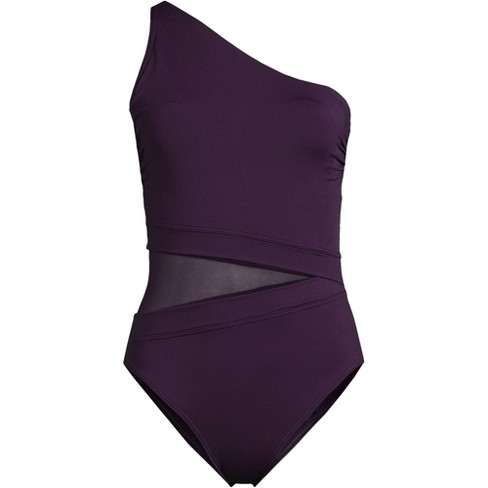 Lands' End Women's Ddd-cup Slendersuit Grecian Tummy Control Chlorine  Resistant One Piece Swimsuit - 14 - Blackberry : Target