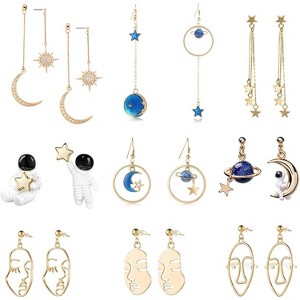Aesthetic Star & Moon Drop Earrings - Cute & Cool Design for Girls & Women - 1 of 4