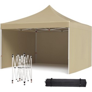 Pop Up Canopy Tent, 10 x 10 Ft Commercial Instant Shade Canopy with Roller Bag, Outdoor Portable Canopy for Events, Parties, Camping - 1 of 4