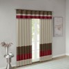 DSVIMOY Curtain Panels, Polyoni Pintuck Curtain Panel for Living Room, Bedroom, Beige Multi, 84"*50"*0.13" - 4 of 4