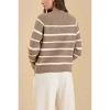 August Sky Women's Stripe High Neck Knit Pullover Sweater - 2 of 4