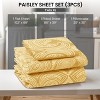 4 Piece Bed Sheets Printed Microfiber Sheet Set Ultra Soft, Easy Care Paisley Printed Sheets - Lux Decor Collection - 2 of 4