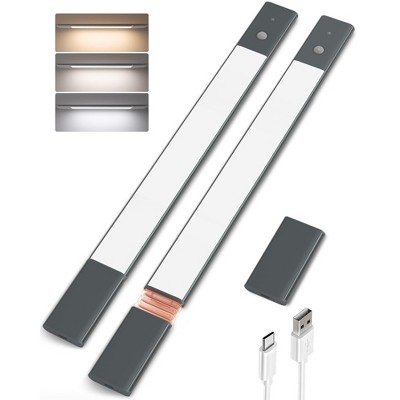 EZVALO 19.69in Under Cabinet Lights, 3 Color Temps, Remote Control, Motion Sensor - 1/2-Pack