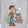 Men's - Toy Story - Woody Kickin' It In The 'Ole West Graphic Fleece Sweatshirt - 2 of 4