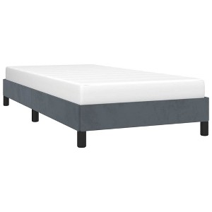 Bed Frame Dark gray Velvet (100% polyester), Plywood, Engineered wood - 1 of 4