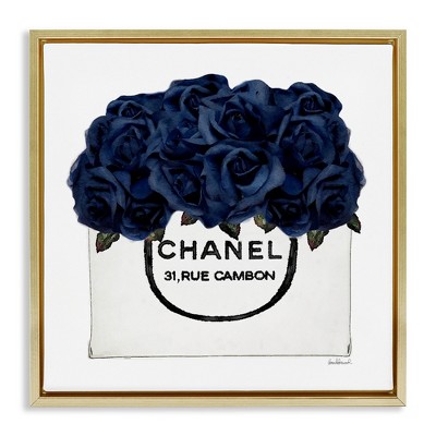 Stupell Industries Trendy Chic Navy Blue Roses, 18" x 18"